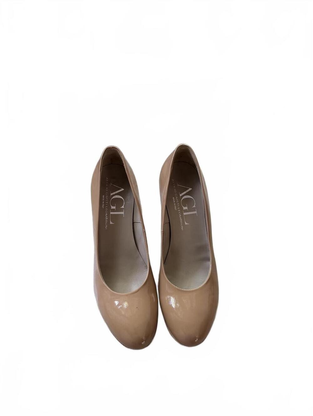 AGL Attilio Giusti Leombruni Nude Patent Leather Pumps Size 40.5